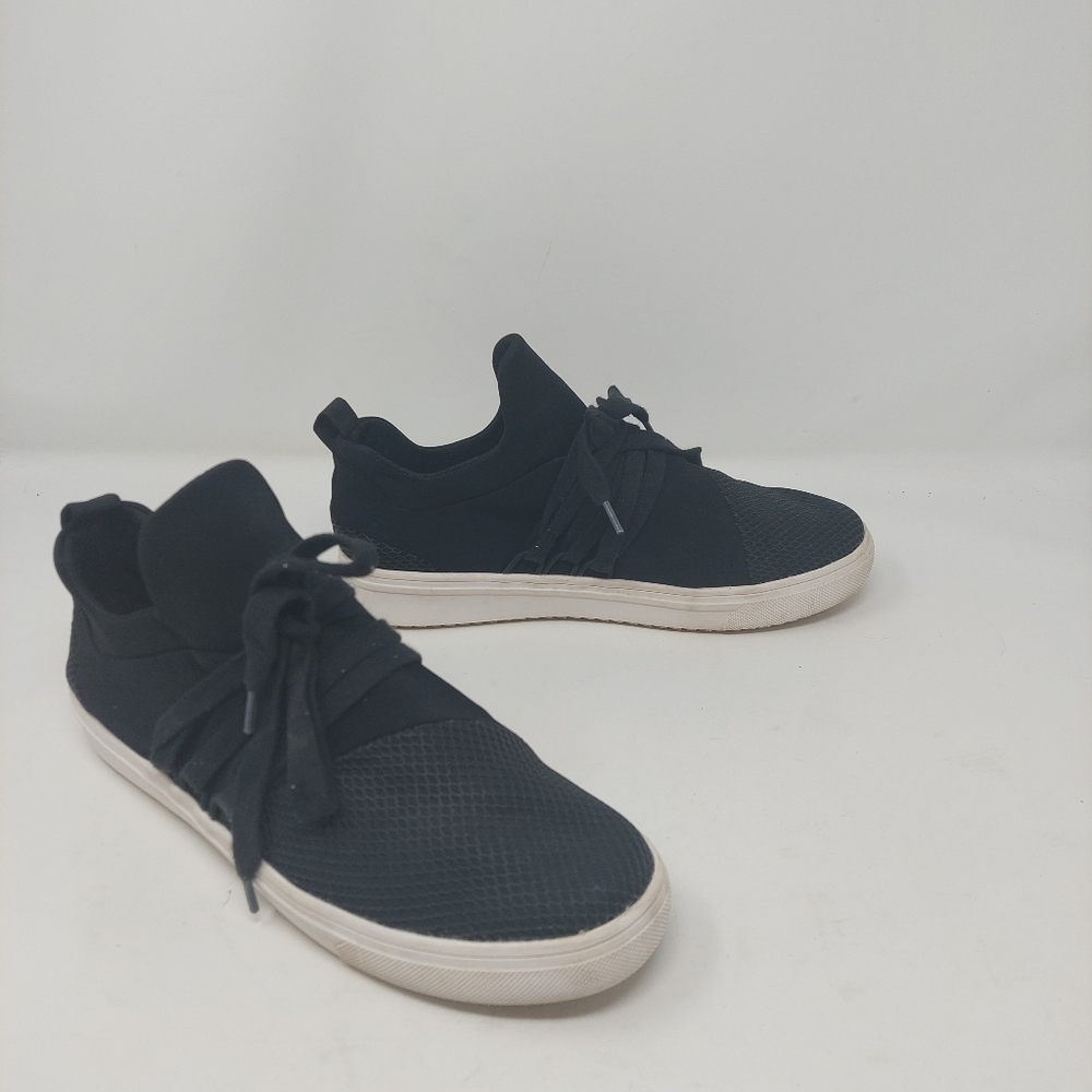Steve Madden Lancer Black Knit Mid Top Fashion Sneakers Comfort Shoes Size 10 M